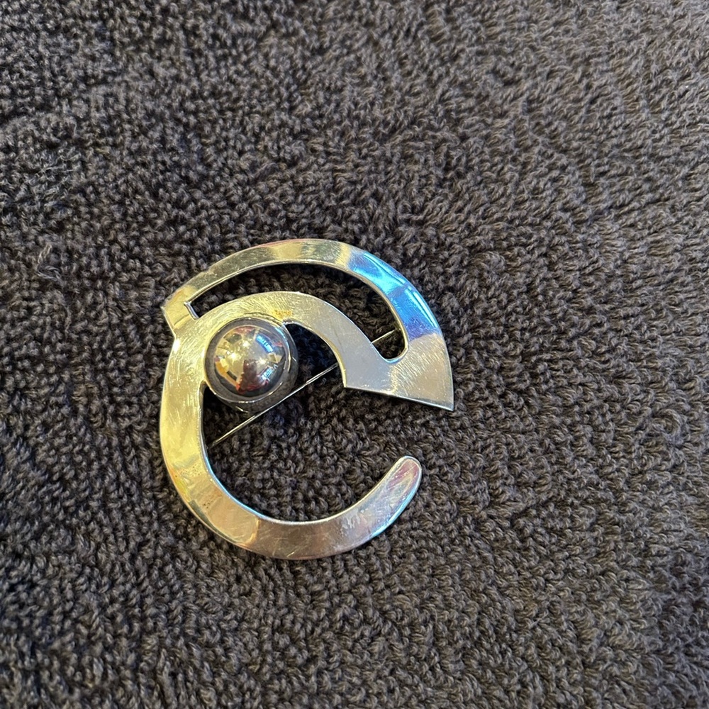 Erica Hult de Corral Vintage Modernist Brooch Pin Sterling Silver